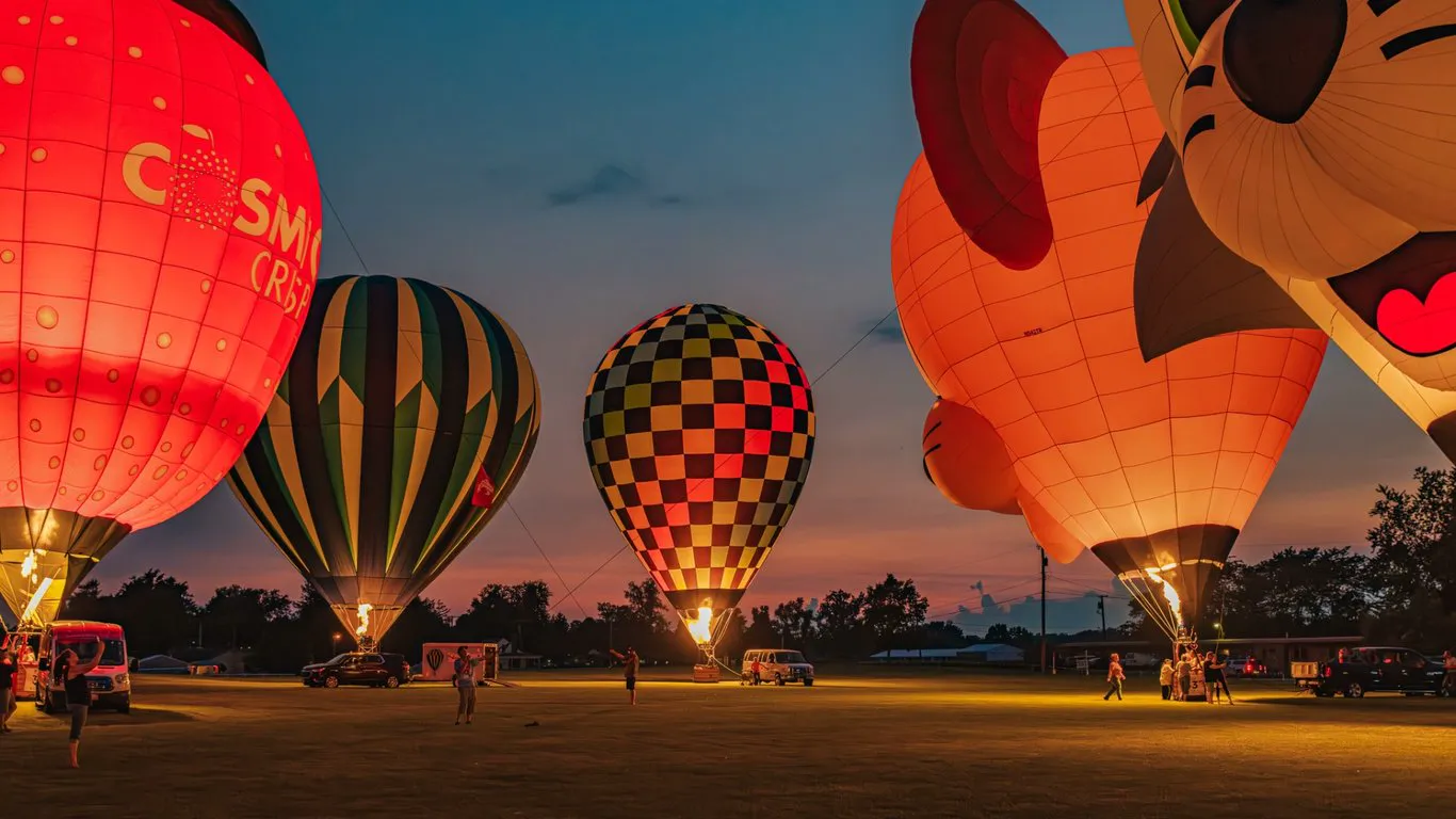 Balloons in field
